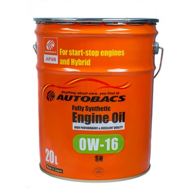 Масло моторное  0W-16  AUTOBACS ENGINE OIL API SN SYNTHETIC (20л) - 2582