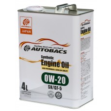 Масло моторное  0W-20  AUTOBACS ENGINE OIL SYNTHETIC API SN ILSAC GF-5 (4л х 6)