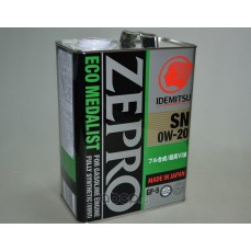 Масло моторное  0W-20  ZEPRO ECO MEDALIST API SN  SYNTHETIC (4л х 6)